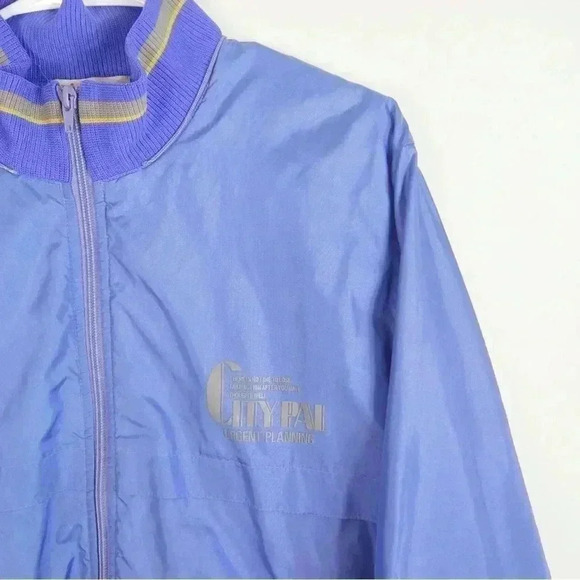 Vintage 80s Japanese Japan Pastel Purple Retro Windbreaker Jacket - Picture 2 of 5